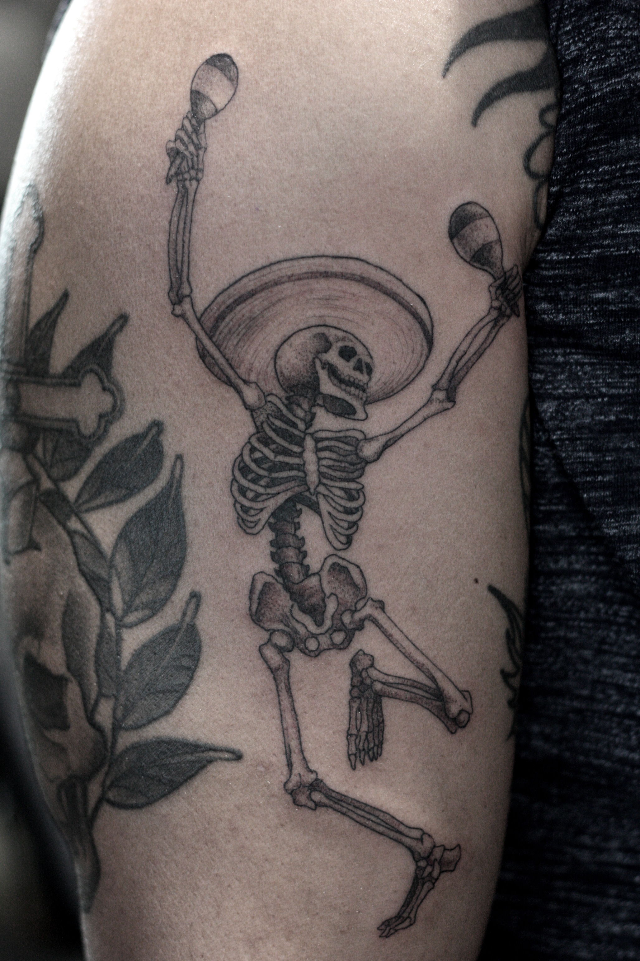  Dancing  Skeleton  Black Sword Tattoo  Parlour